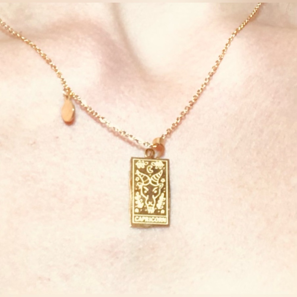 Capricorn • 18K Gold Plated Necklace 410+65mm Chain NWT